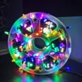 Colorful LED crystal string lights for bedroom indoor festive party holiday decoration ambient lighting - 50M 240 LEDs Plug-in / Rainbow