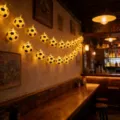 LED football string lights for room decor world cup theme bar atmosphere lighting warm white - 1.5m 10 Lights Battery Powered