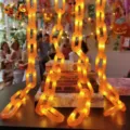 Guirlanda de luces LED Halloween cadena de plástico naranja a batería fiesta decoración - 20 LED 10 Eslabones 0.95m Modelo a Batería