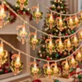 Guirlanda de luces LED de baston de navidad decoracion festiva habitacion iluminacion - 1.5m 10 Luces a Batería