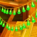 LED green gourd string lights for indoor home room balcony New Year holiday festive decoration. - Gourd Light String / 1.5m 10LED Battery