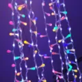 Multi-color LED curtain string lights for indoor room decor and holiday ambient lighting - Steady On and Flow Mode 800 LEDs / Multicolor