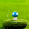 Miniatura statuetta fungo blu per giardino micro paesaggio decorazione fai da te ornamento. - N. 21 piccolo 5 punti celeste