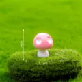 Mini fungo rosa in resina statuetta, carino micro paesaggio giardino fatato decorazione fai. - N. 16 piccolo cinque punti rosa