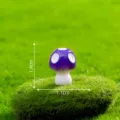 Miniatura fungo viola bianco statuetta micro paesaggio giardino accessorio decoro 1.4cm - N. 20 piccolo cinque punti viola