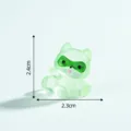 Leuchtende Miniatur Waschbär Figur Kunstharz Mikro-Landschaft DIY Desktop Deko Ornament - 1# Grün