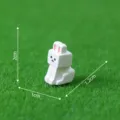 Mini weiße quadratische Kaninchen Figur Mikro Landschaft DIY Deko Ornament 2cm süß - Kaninchen