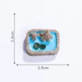Miniatur Harz Landschaftsbau Pool Figur mit Steingarten und Seerose fur Bonsai DIY Dekor - #3 Rechteckiges Becken