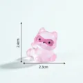 Mini rosa Harz Waschbär Figur für Mikrolandschaft Gartenbau DIY Dekor und Autodeko. - 4# Rosenrot