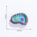Miniatur Kunstharz Simulation Teich Moos Landschaft DIY Dekoration Ornament 4.0x2.9cm - #5 Fußförmiges Becken