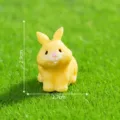 Mini yellow resin rabbit figurine miniature bunny toy for cute moss micro landscape DIY desktop decor - 1# Yellow Rabbit / Yellow