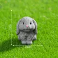 Mini cute gray rabbit figurine resin animal statue for moss landscape desktop decoration - 3# Grey Rabbit / Gray