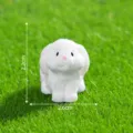 Mini white rabbit figurine moss micro landscape DIY decoration accessory cute desktop ornament - 4# Lop-Eared Rabbit / White