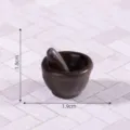 Miniature ceramic mortar and pestle dollhouse ornament DIY decorative micro landscape accessory - Garlic Mortar (3#)