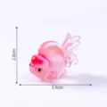 Mini resin goldfish figurine for micro landscape DIY decor, translucent pink, 3.9cm. - Small Fortune & Longevity Koi / 5# Koi Fish
