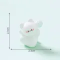 Cute mini resin white cat figurine desktop ornament micro landscape micro gardening decor - Snowball Fight Cat