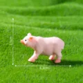 Miniatuur roze hars varken beeldje, micro landschap DIY tuin decor ornament 4,3 cm lang - 4# Varkentje nr. 2