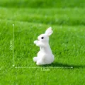 Miniatuur wit konijn beeldje voor DIY micro landschap tuin decoratie en ambachten. - Konijn