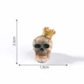 Mini figura de craneo de resina con corona dorada para decoracion Halloween DIY micro. - 10# Calavera con corona dorada