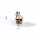 Mini figura de calavera de resina con corona de plata adorno de Halloween miniatura 2.6cm - 11# Calavera con corona plateada