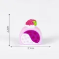 Miniature pink roll cake resin toy with raspberry, perfect for DIY dollhouse decoration. - Style 6 Cake Roll (Raspberry) / 1 Piece
