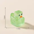 Luminous block duck miniature figurine, cute resin charm for DIY micro landscape and decor. - 1# Luminous Green