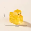 Mini luminous square yellow duck resin figurine micro landscape DIY accessory 1.6cm - Glow Yellow