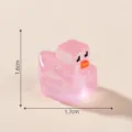 Mini pink square duck figurine luminous micro landscape DIY accessory 1.6x1.7cm cute toy - 3# Luminous Pink