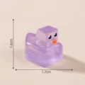 Mini purple square duck resin figurine, cute micro landscape DIY miniature toy ornament. - Glow Purple