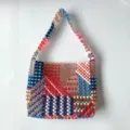 Sac à main artisanal en perles colorées mode d'été motif géométrique sac bandoulière pour femmes - Multicolore