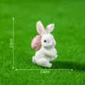 Lindo conejito de Pascua de resina con adorno de huevo rosa para decoracion de escritorio. - 3# Conejo con huevo