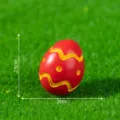 Miniatura huevo de Pascua rojo de resina estatuilla para paisaje de musgo decoracion 2.5cm - N.º 12 Huevo de Pascua rojo