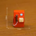 Mini red payphone resin figurine miniature dollhouse DIY micro landscape accessory. - 2# Public Telephone / 2.8x1.9cm