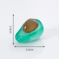 Miniatura figura de aguacate de resina DIY micropaisaje juguete accesorio casa de muñecas - 4# Aguacate pelado a la mitad