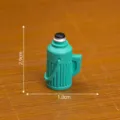 Miniature vintage green thermos flask figurine, cute dollhouse landscaping DIY accessory. - 5# Vacuum Flask / 2.9x1.8cm