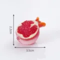 Miniatura de figura de fruta granada de resina, bonito accesorio DIY y decoración de micropaisaje. - Granada a medio pelar n.º 7
