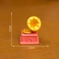 Miniatura vintage resina grammofono casa delle bambole decorazione ornamento rosa oro - 3,1x2,5 cm