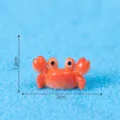 Mini statuetta granchio in resina, simpatico animale arancione per decorazione fai da te, scrivania. - 15# Felice
