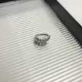 Exquisiter silberner schlangenförmiger Zirkon Ring und Ohrklemme, stilvoll und minimalistisch. - Schlangen-Fingerring (X-573) / Silber