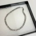 Transparante grijze hart kraal ketting detail, elegante stijlvolle ketting accessoire. - Grijs Hart (Z-2469)