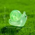 Mini luminous resin snail figurine moss micro landscape DIY decorative miniature ornament 2.1x2.7cm - Green Large