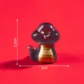 Mini figura serpiente luminosa adorno escritorio año nuevo zodiaco micro paisaje 3.3cm - Negro
