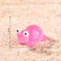 Miniature Luminous Pink Turtle Figurine Micro Landscape Resin Toy Aquarium Decor 1.2x2.6cm - Rose Red