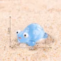 Mini resin turtle figurine for micro landscape aquarium DIY decoration desktop ornament 1.2x2.6cm - Blue