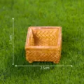 Miniatura simulacion cesta de bambu micro paisaje DIY accesorio decorativo miniatura item - N.º 4 cesta tejida de bambú