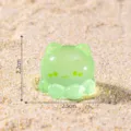 Mini figurine chat poulpe méduse lumineuse aquarium décoration 2.2x2.5cm paysage jouet - 6# Vert