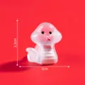 Mini translucent pink snake figurine, cute DIY micro landscape desktop decoration accessory. - Off-white