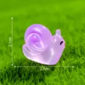Luminous resin snail miniature figurine, cute purple moss micro landscape DIY accessory ornament. - Lilac Large