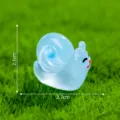 Blue miniature luminous snail figurine, cute resin micro landscape DIY decorative accessory. - Blue Large