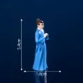 Miniature Chinese ancient style female figurine blue dress desktop decoration DIY craft accessory - Cowherd